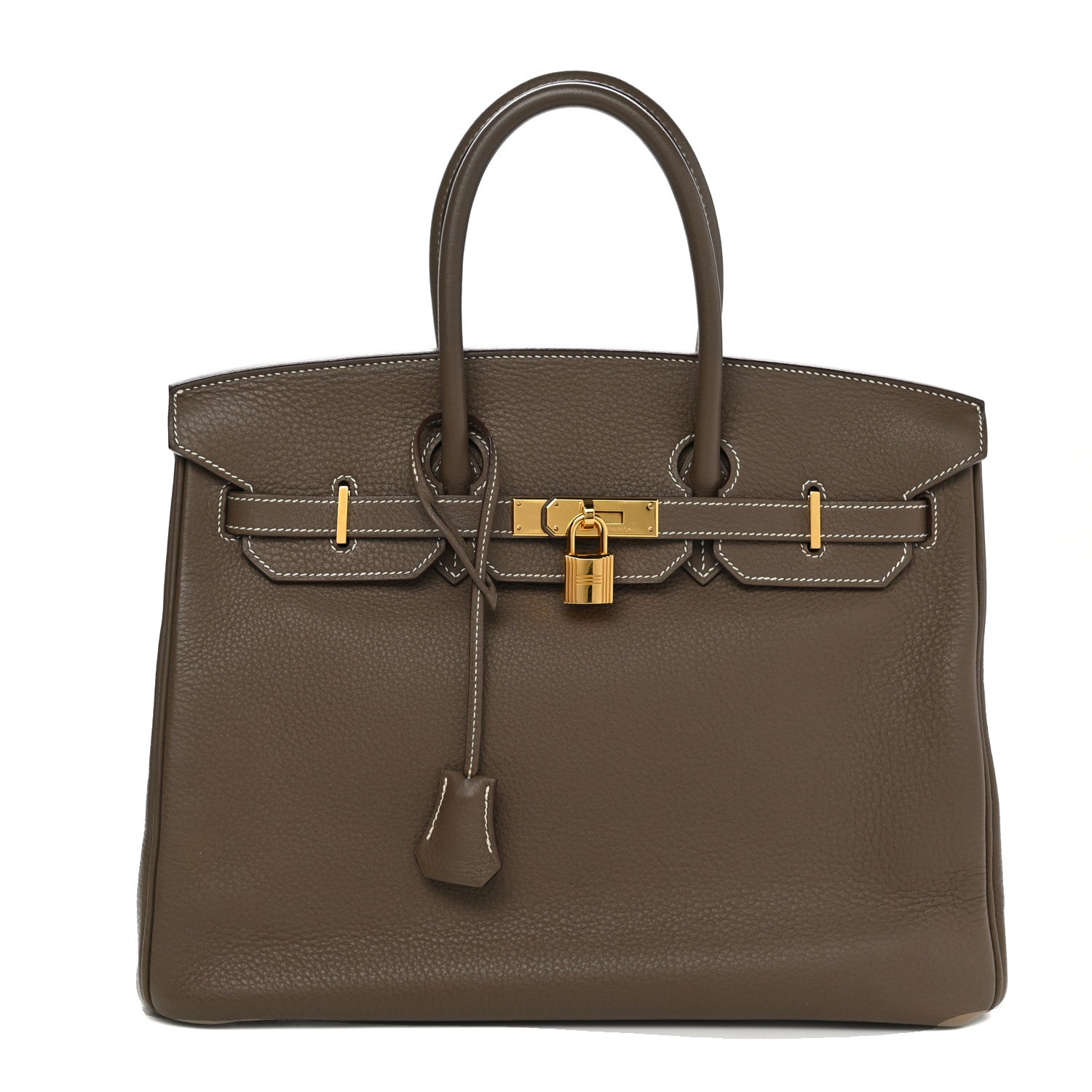 Hermes Taurillon Clemence Birkin 35 Etoupe 1 of 9