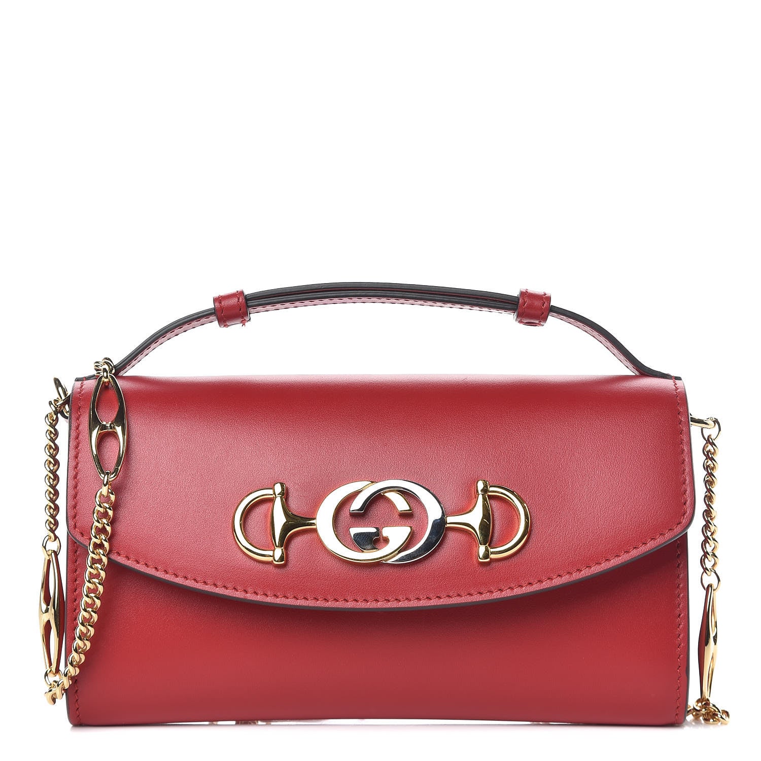 Gucci Smooth Calfskin Mini Zumi Shoulder Bag Hibiscus Red 1 of 9