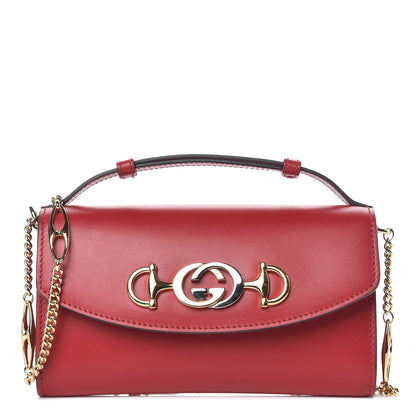 Gucci Smooth Calfskin Mini Zumi Shoulder Bag Hibiscus Red 1 of 9