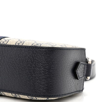 Gucci GG Supreme Monogram Textured Dollar Calfskin Web Small Ophidia Camera Bag Beige Blue 10 of 12