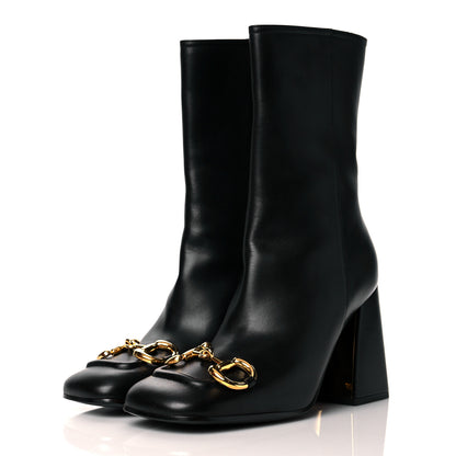 Gucci Nappa Horsebit Ankle Boots 39 Black 3 of 10