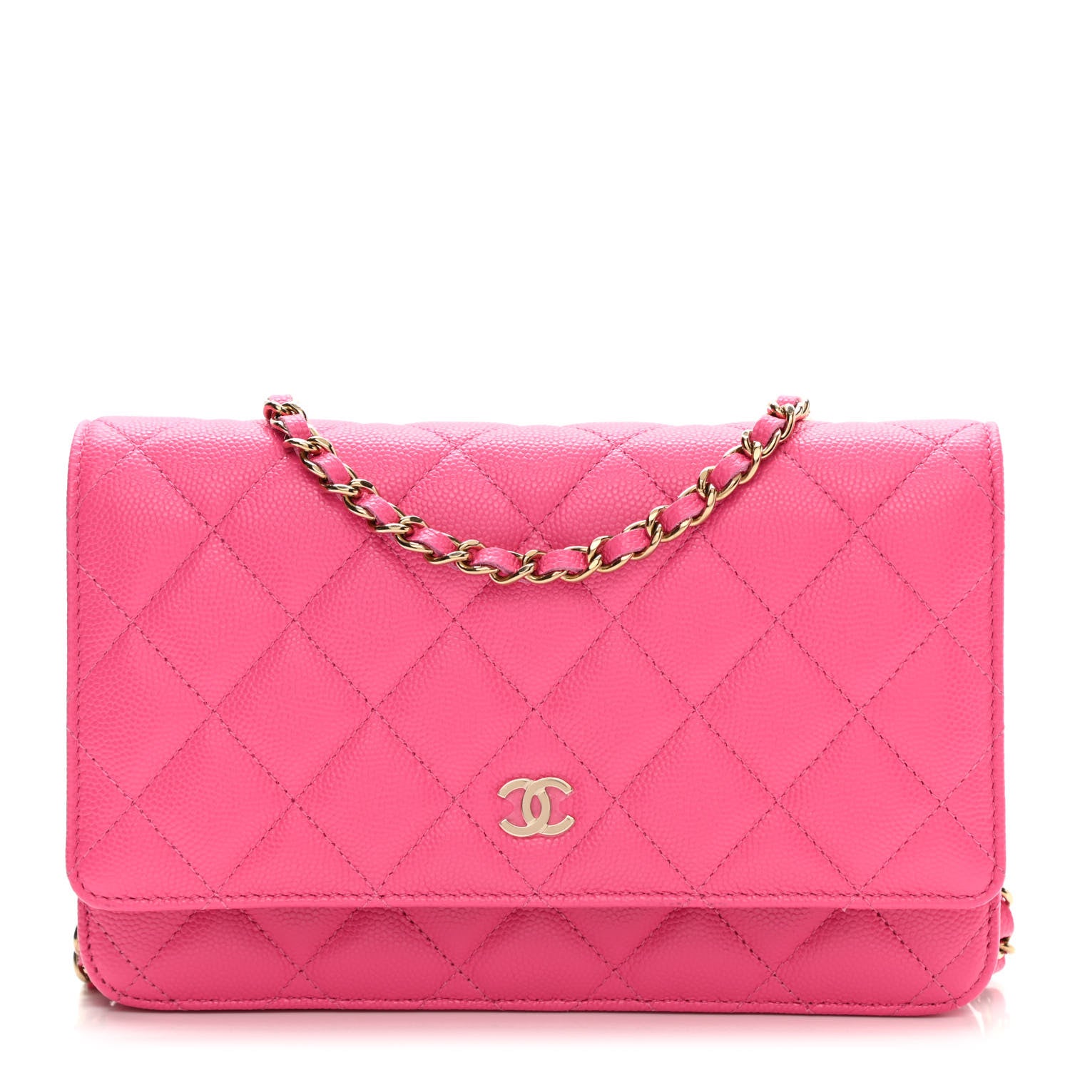 Chanel Caviar Quilted Wallet On Chain WOC Fuchsia 1 of 13