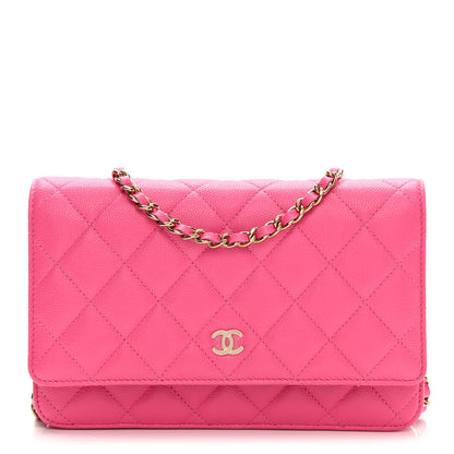 Chanel Caviar Quilted Wallet On Chain WOC Fuchsia 1 of 13