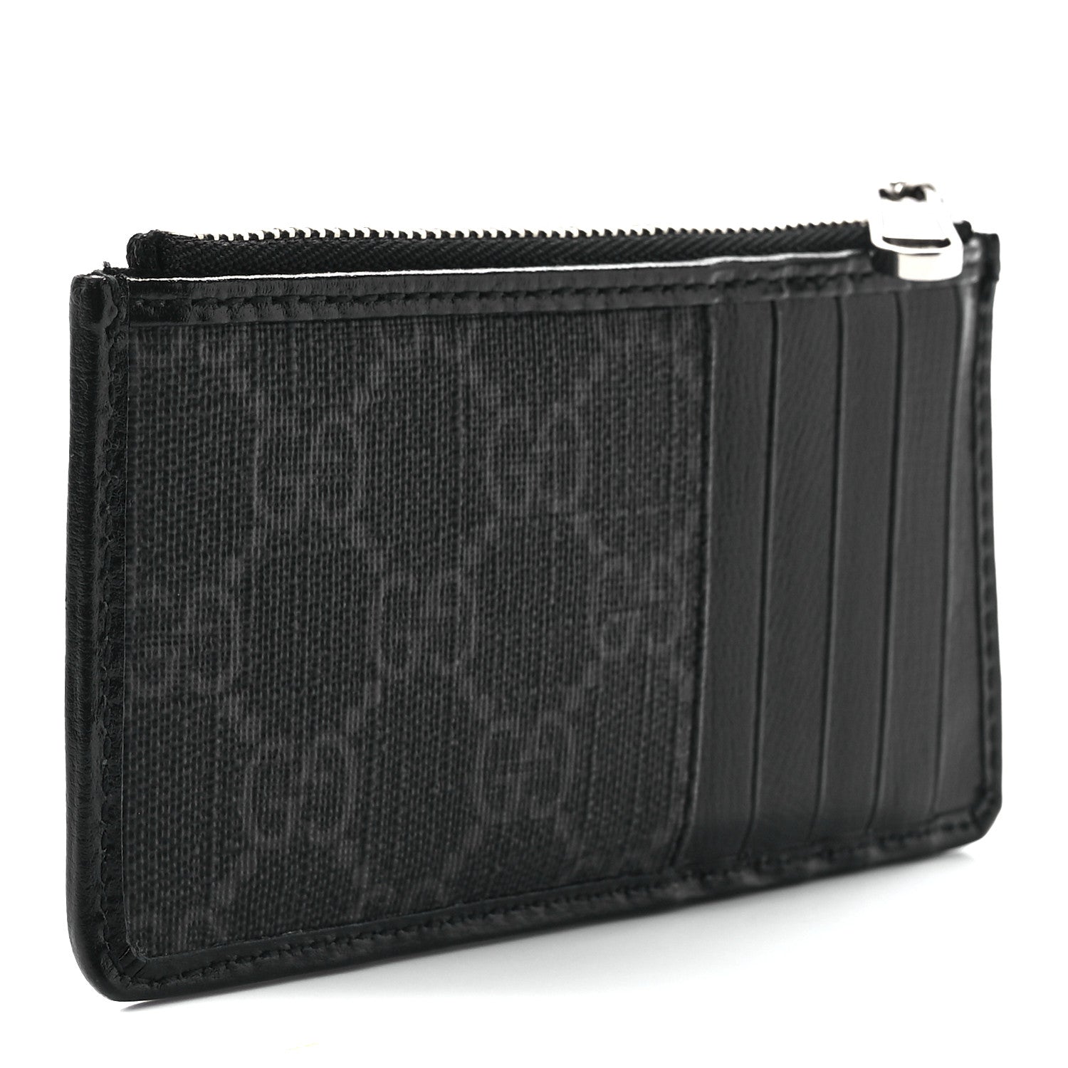 Gucci GG Supreme Monogram Azalea Calfskin Retro Interlocking G Coin Case Card Holder Black 3 of 11