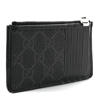 Gucci GG Supreme Monogram Azalea Calfskin Retro Interlocking G Coin Case Card Holder Black 3 of 11