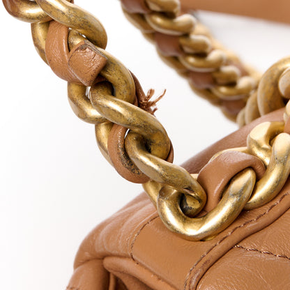 Chanel Lambskin Quilted Large Chanel 19 Flap Brown 11 of 11