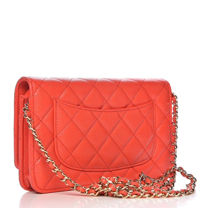 Chanel Caviar Quilted Wallet on Chain WOC Red 3 of 12