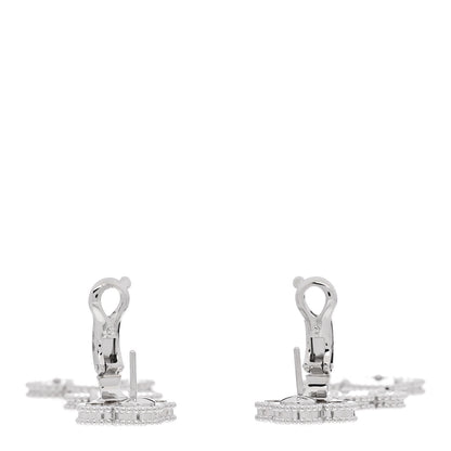 Van Cleef & Arpels 18K White Gold Mother of Pearl Chalcedony 3 Motifs Magic Alhambra Earrings 3 of 5