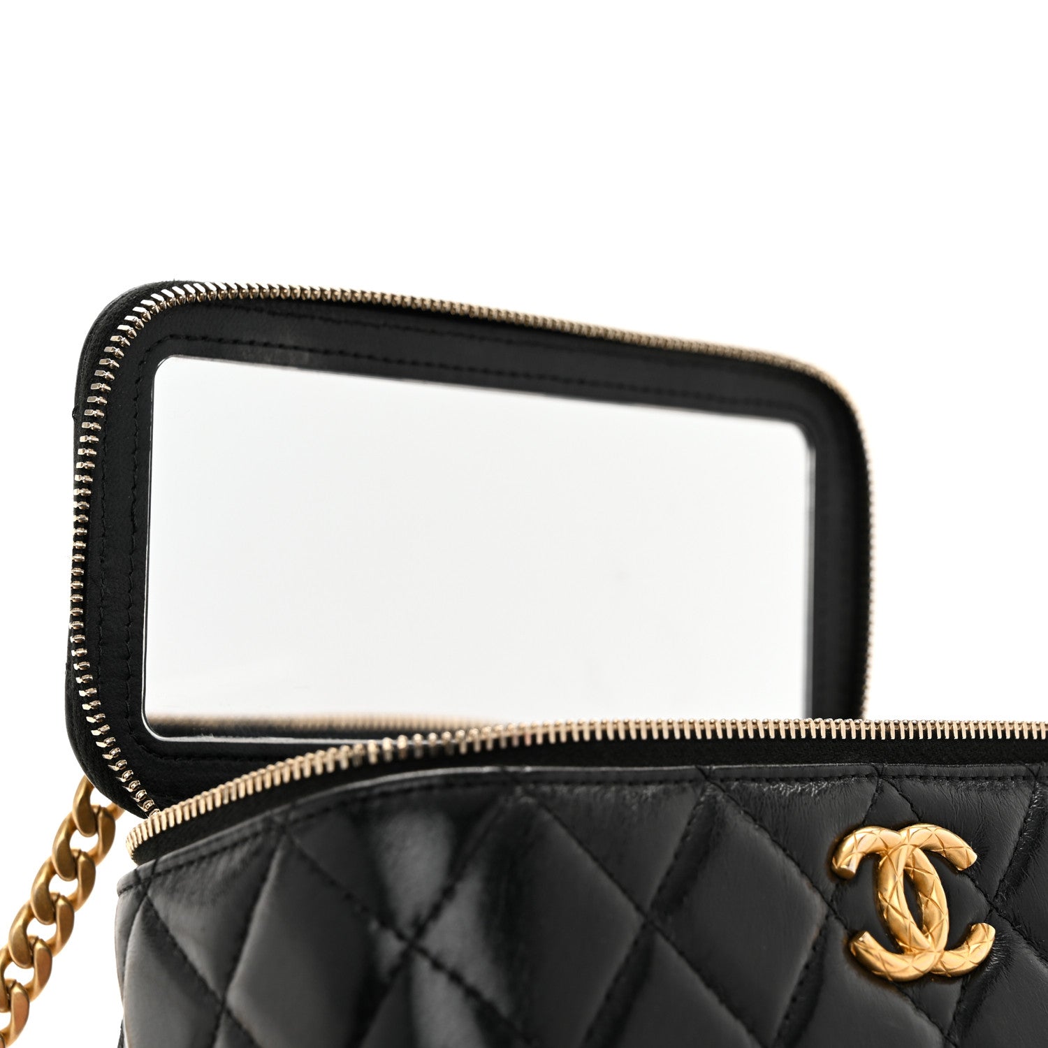 Chanel Lambskin Quilted Small Pillow Crush Vanity Case With Chain Black 12 of 13