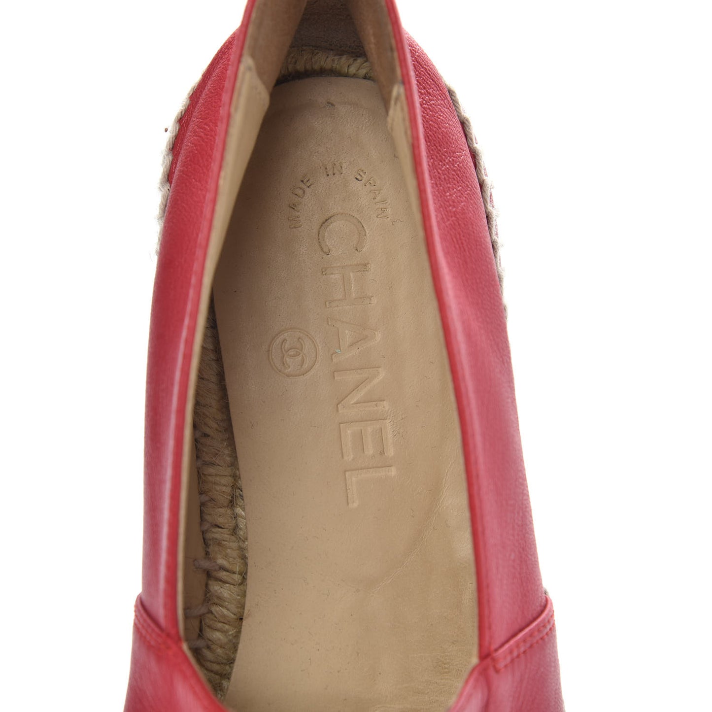 Lambskin CC Espadrilles 37 Red