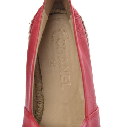 Chanel Lambskin CC Espadrilles 37 Red 6 of 11