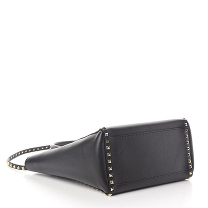 Valentino Garavani Vitello Rockstud Double Handle Tote Black 4 of 9