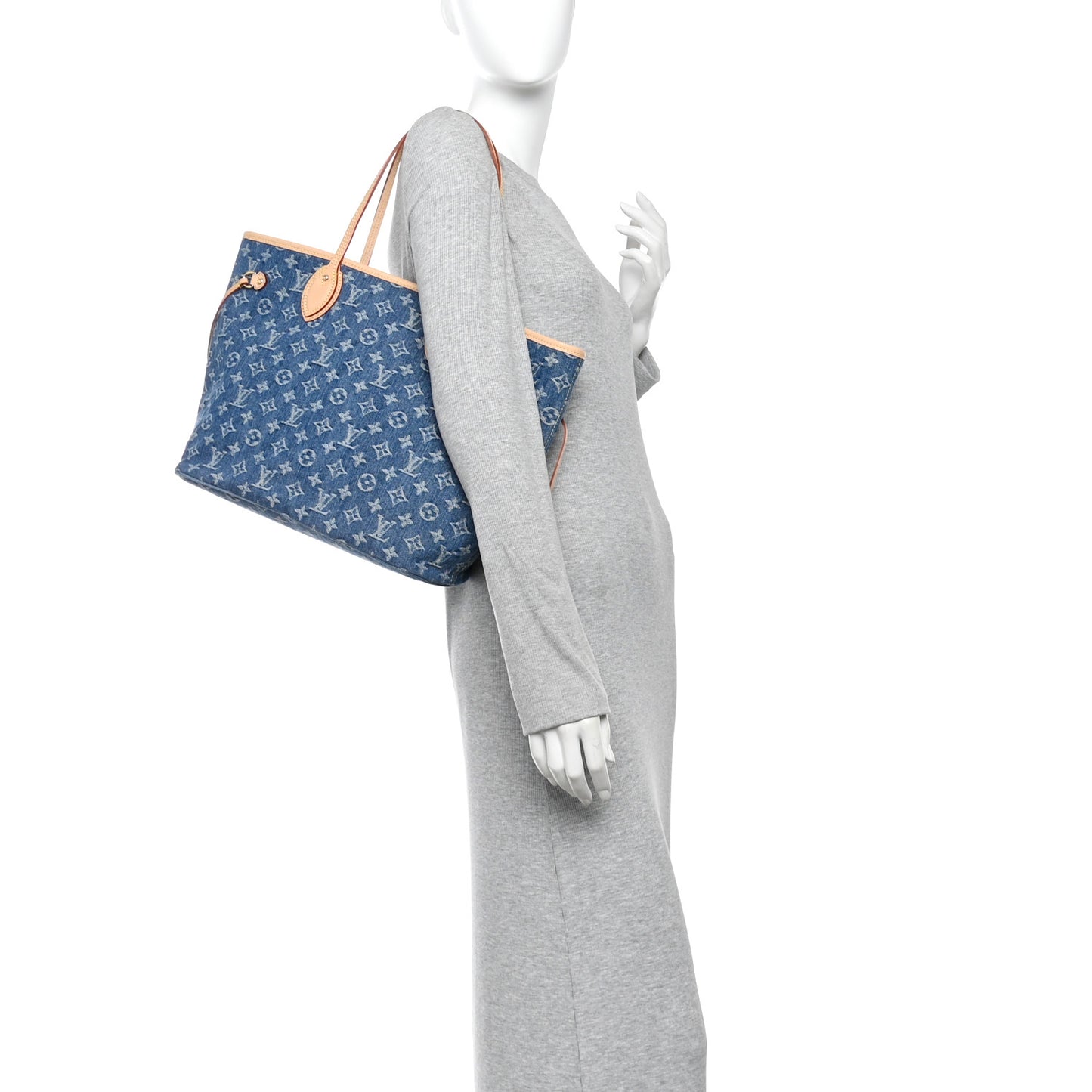 Monogram Denim Neo Neverfull MM Blue