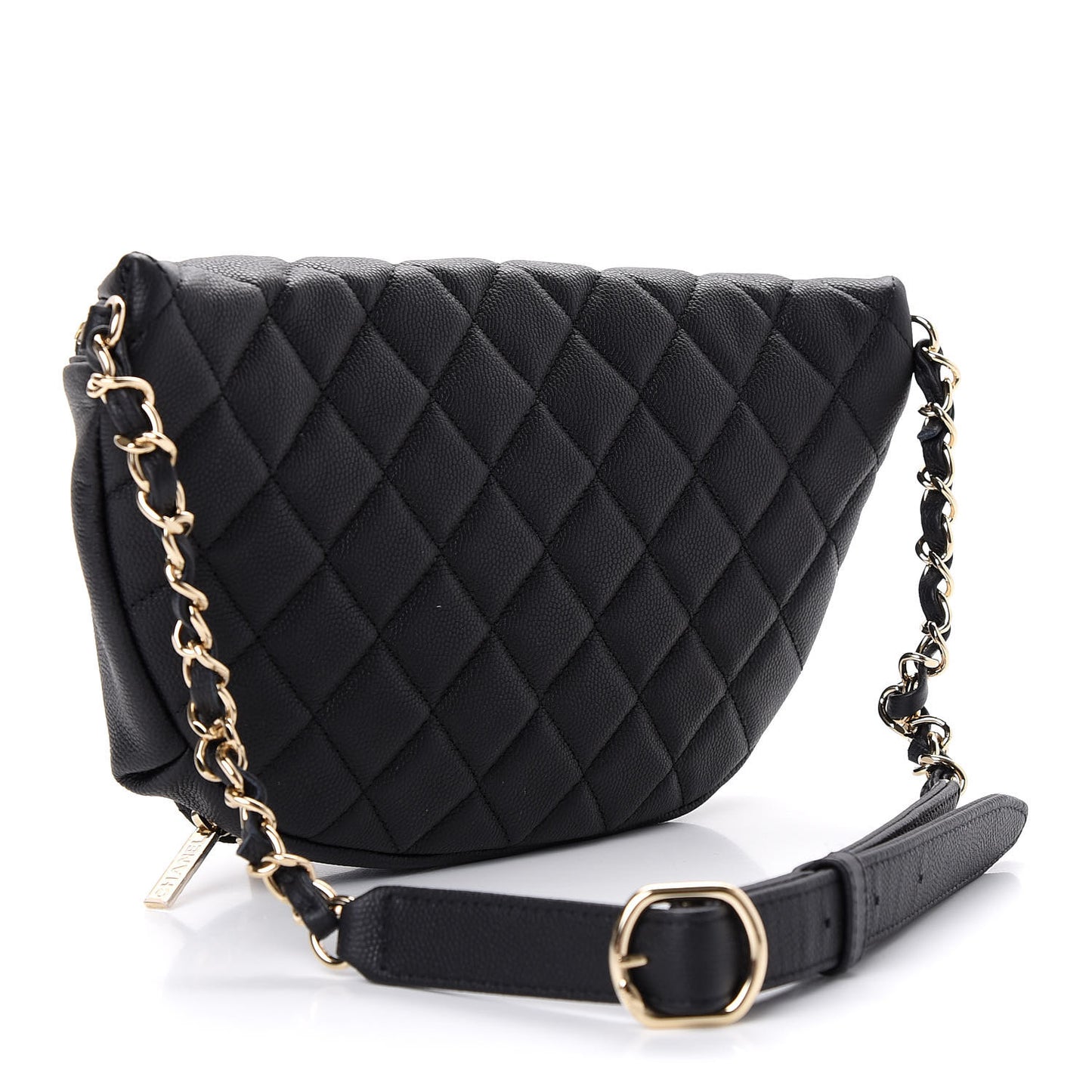 Caviar Quilted Business Affinity Waist Belt Bag Black