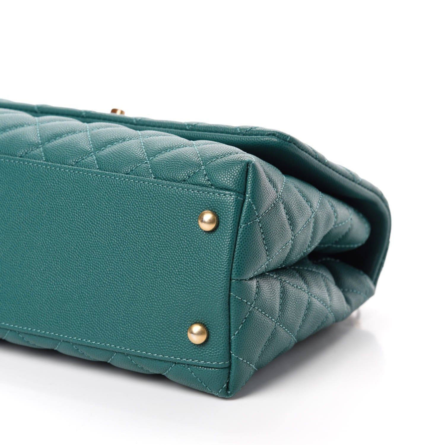 Chanel Caviar Quilted Small Coco Handle Flap Dark Turquoise 8 of 12