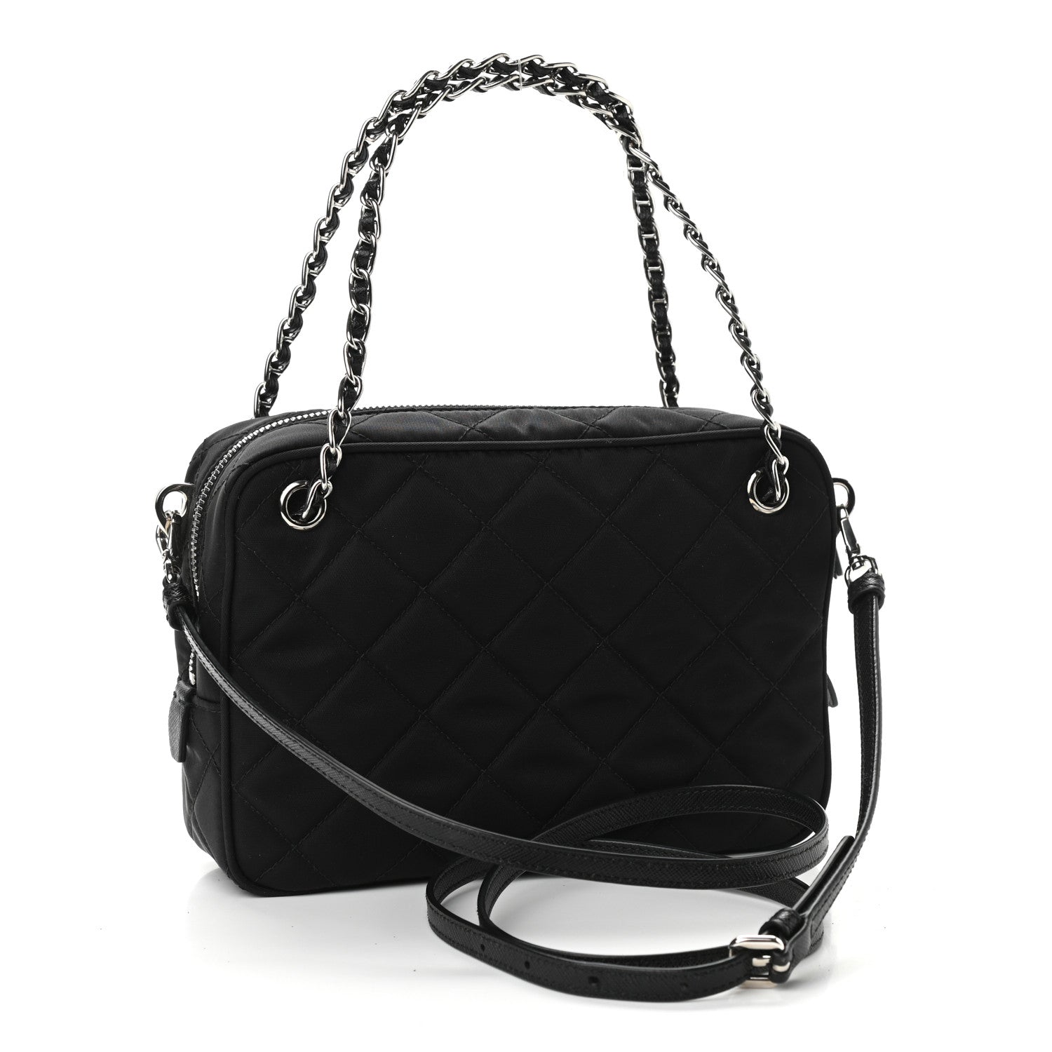 Prada Nylon Tessuto Impuntu Quilted Crossbody Bag Black 2 of 9