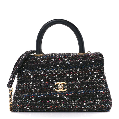 Chanel Tweed Sequin Mini Coco Handle Flap Black 1 of 13
