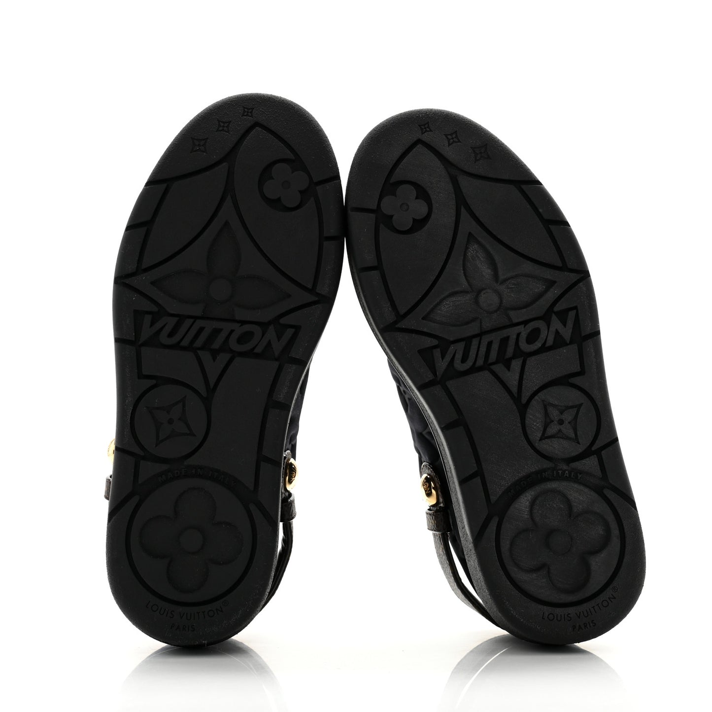 Nylon Embossed Monogram Aspen Platform Clog Mules 36 Black