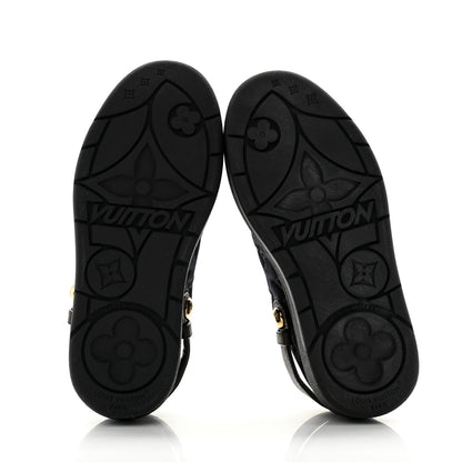 Louis Vuitton Nylon Embossed Monogram Aspen Platform Clog Mules 36 Black 5 of 10