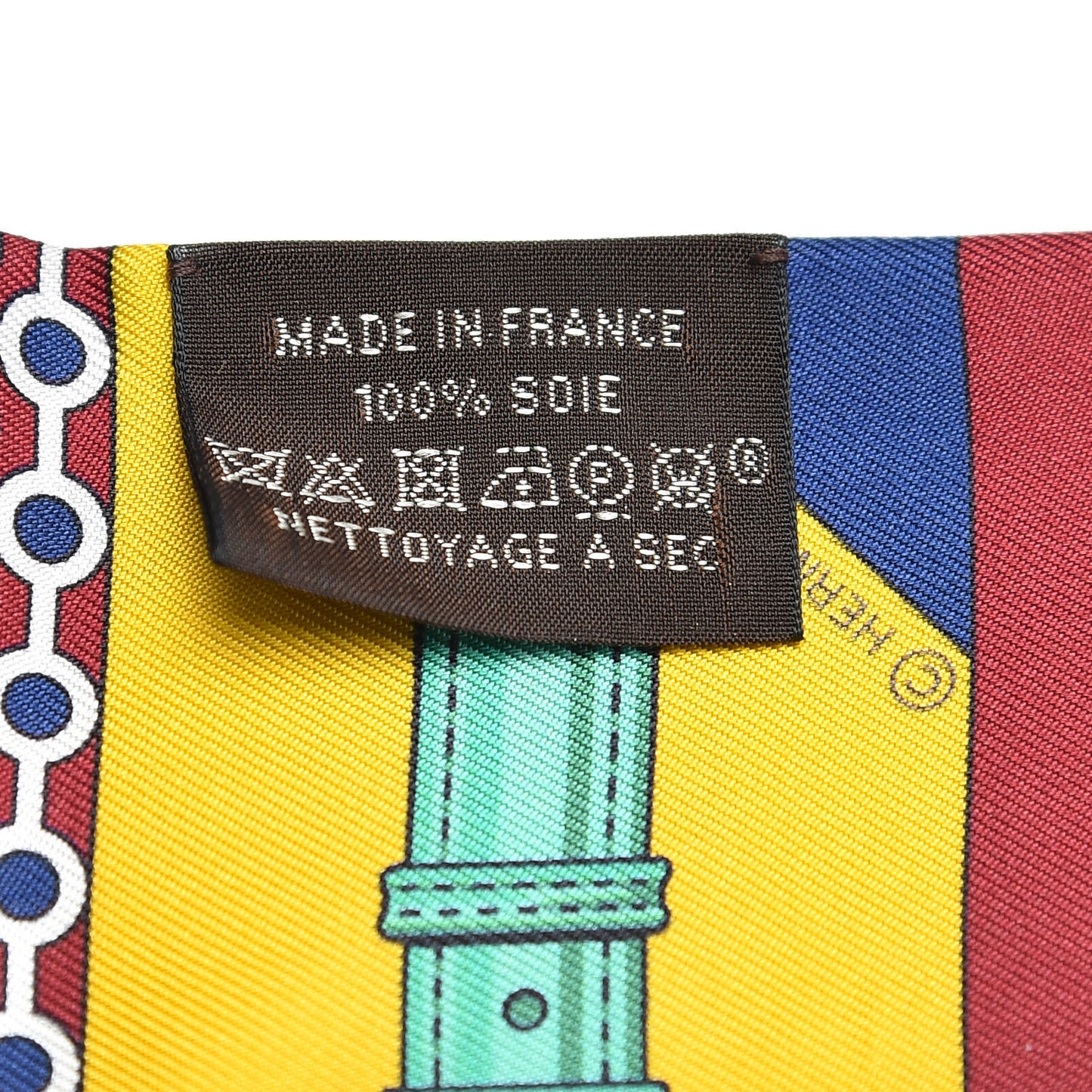 Silk Clic Clac Modern Cannage Twilly Bordeaux Jaune Vert