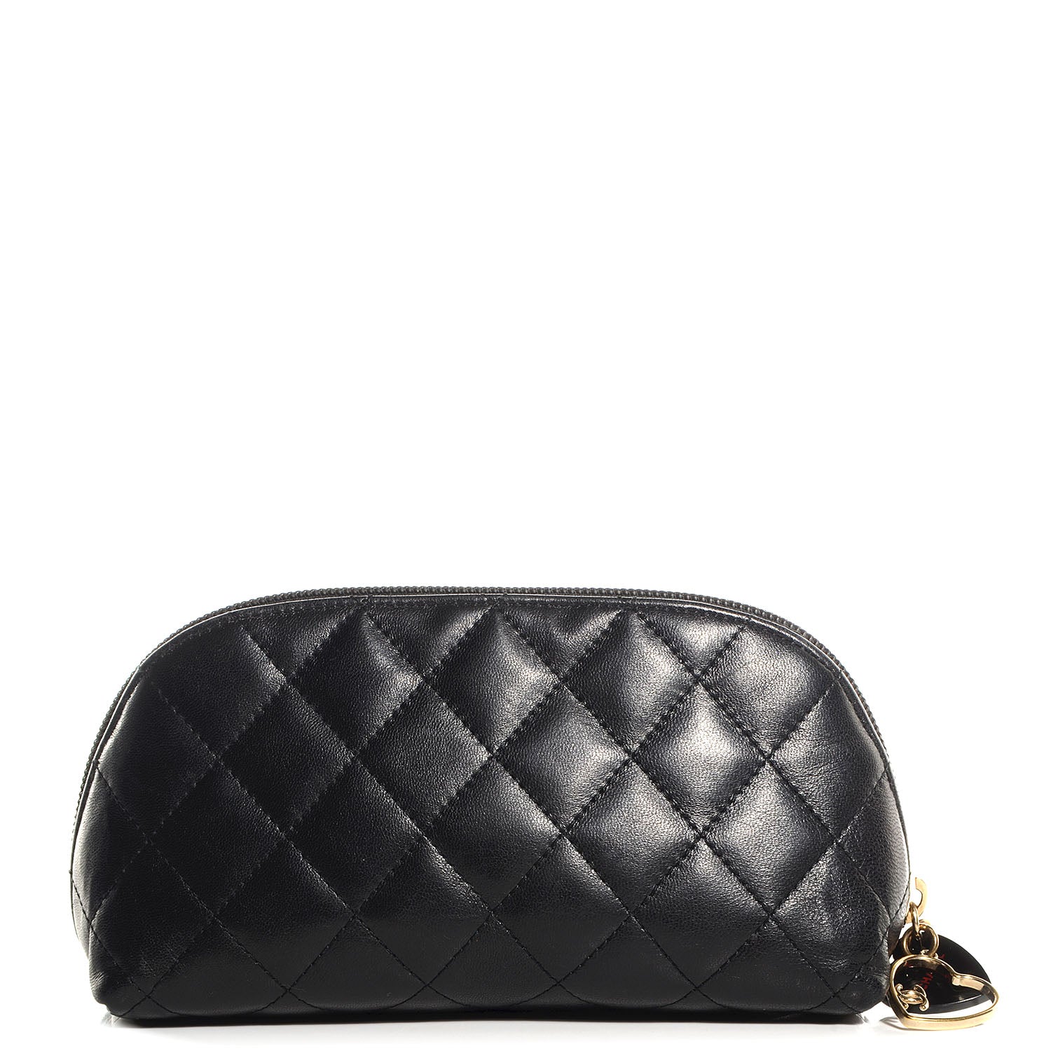 Chanel Lambskin Quilted Valentine Cosmetic Pouch Black 1 of 7
