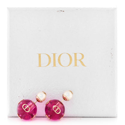 Christian Dior Resin Pearl Dior Tribales Earrings Gold White Transparent Rani Pink 7 of 7