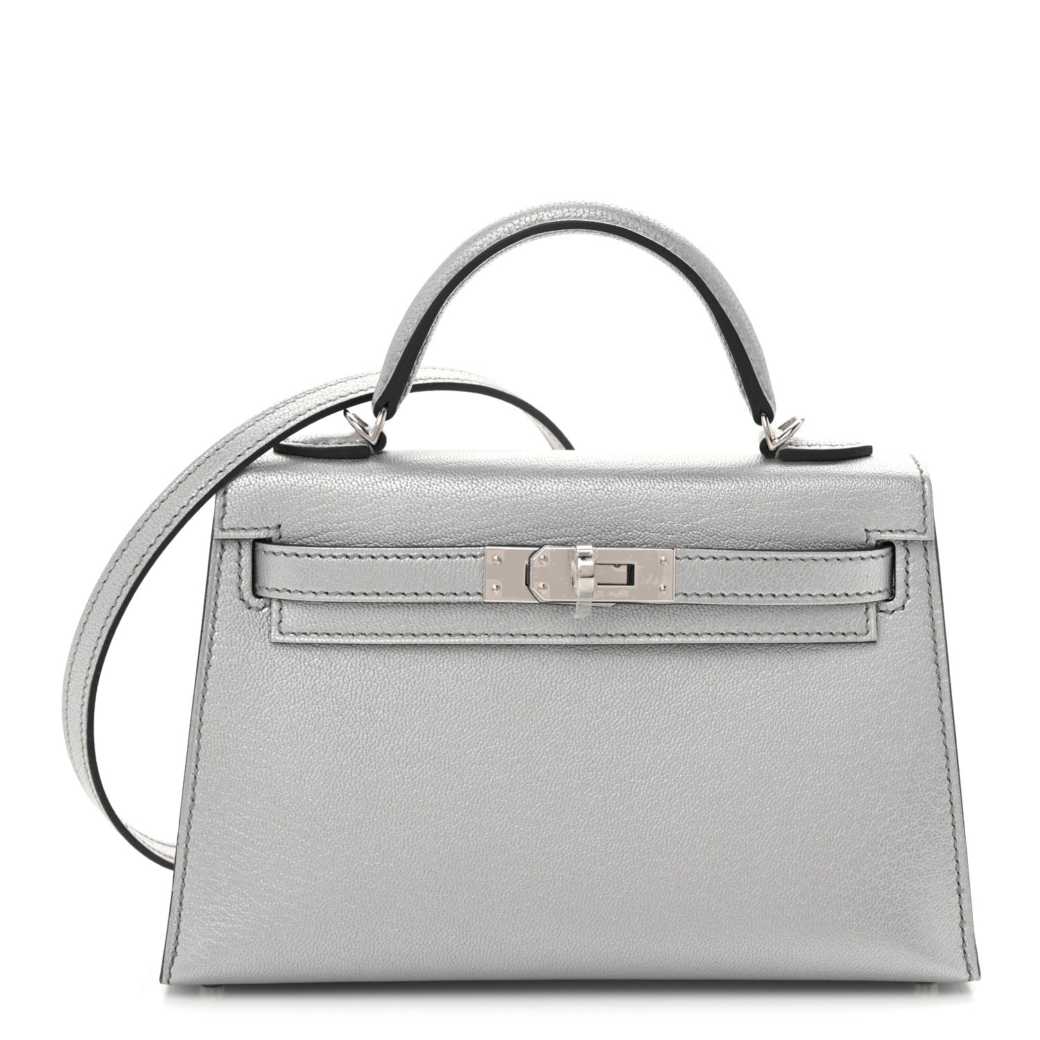 Hermes Mini Kelly 20cm in chevre metallic leather - Hermes