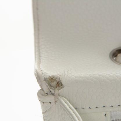 Chanel Caviar Quilted Jumbo Single Flap White 12 of 13