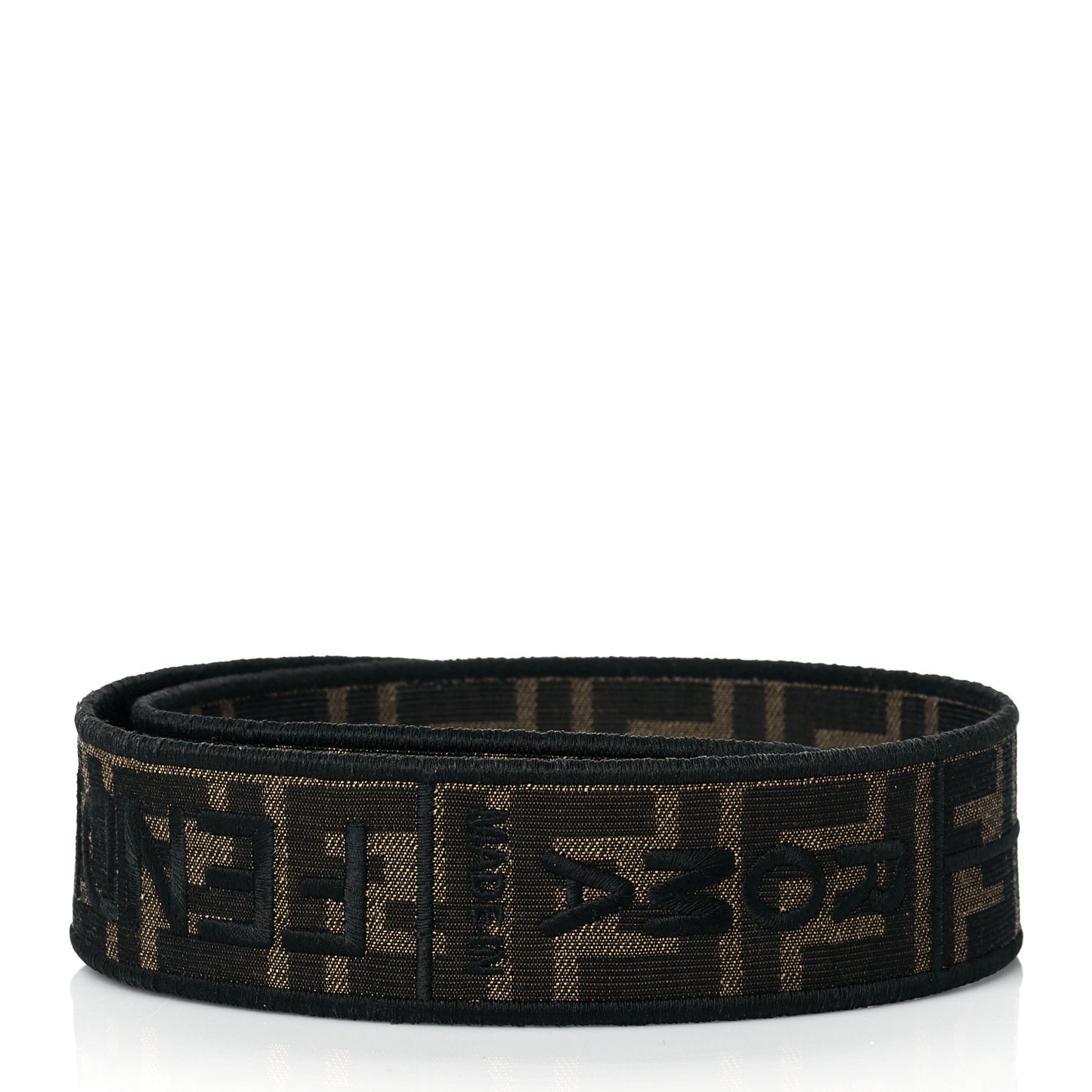 Fabric Jacquard FF 1974 Logo Threaded Edge Strap You Tobacco Moro Black