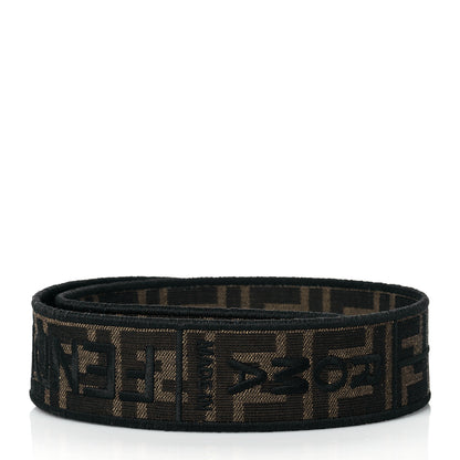 Fendi Fabric Jacquard FF 1974 Logo Threaded Edge Strap You Tobacco Moro Black 2 of 6