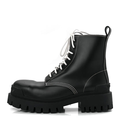 Balenciaga Calfskin Womens Strike 20mm Lace Up Boots 39 Black 1 of 9