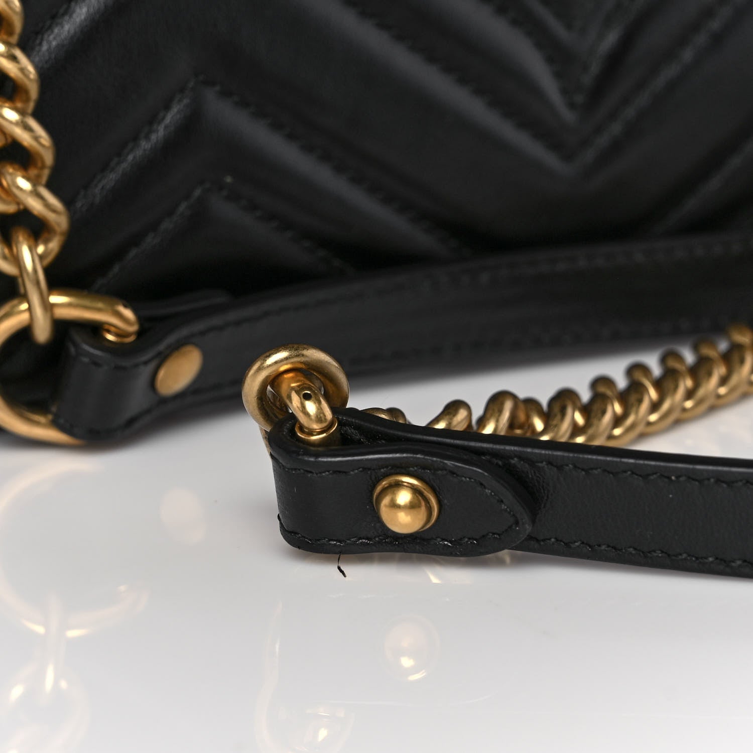 Gucci Calfskin Matelasse Medium GG Marmont Shoulder Bag Black 13 of 13