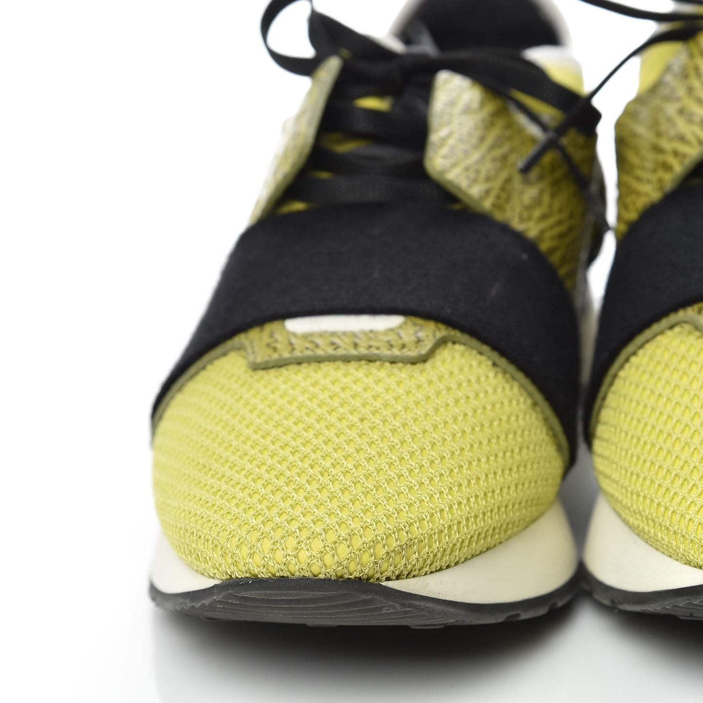 Calfskin Womens Race Runner Sneakers 41 Neon Black