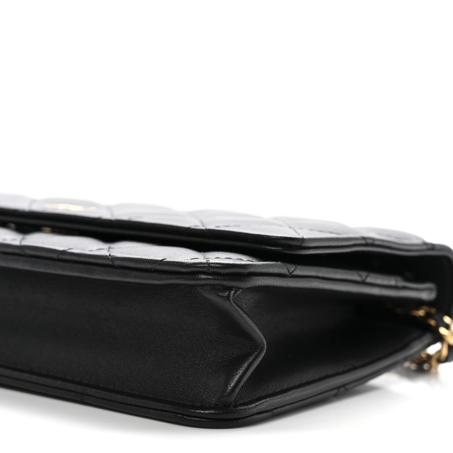 Lambskin Quilted Wallet On Chain WOC Black