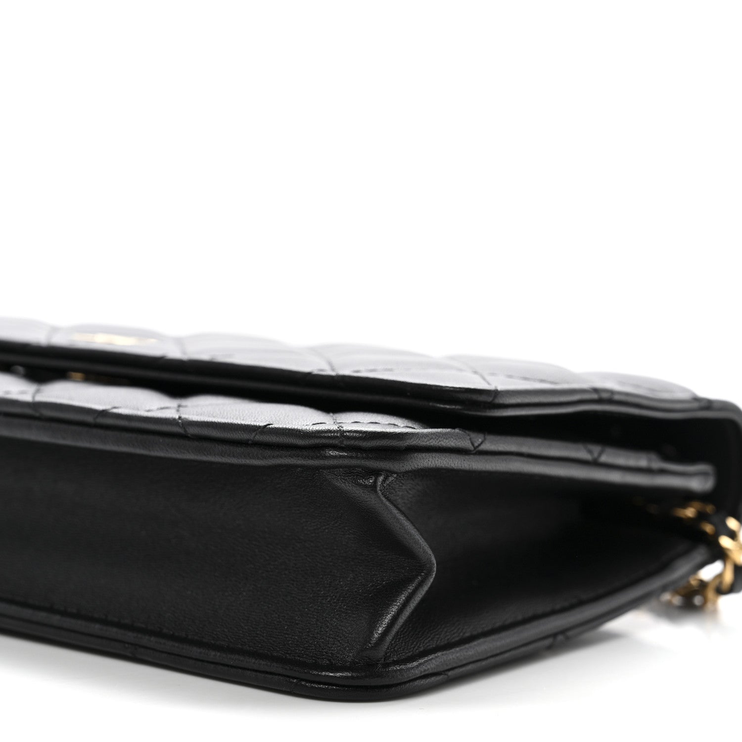 Chanel Lambskin Quilted Wallet On Chain WOC Black 11 of 12