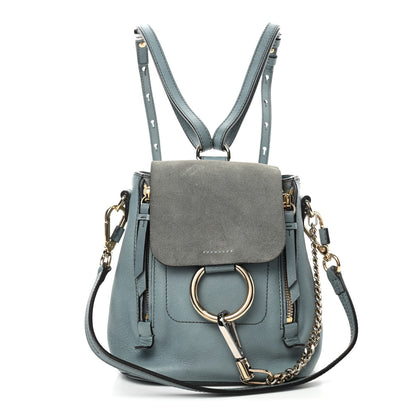 Chloe Suede Calfskin Mini Faye Backpack Cloudy Blue 1 of 4