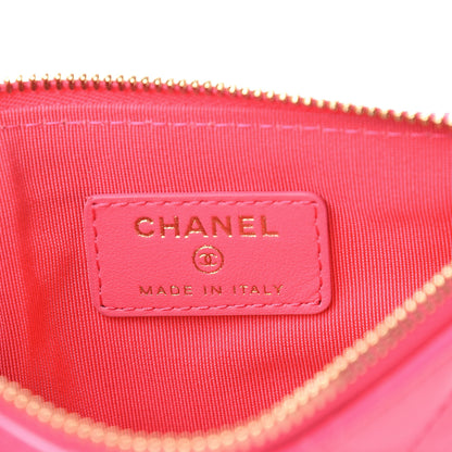 Chanel Patent Quilted Small Cosmetic Case Pink 6 of 7