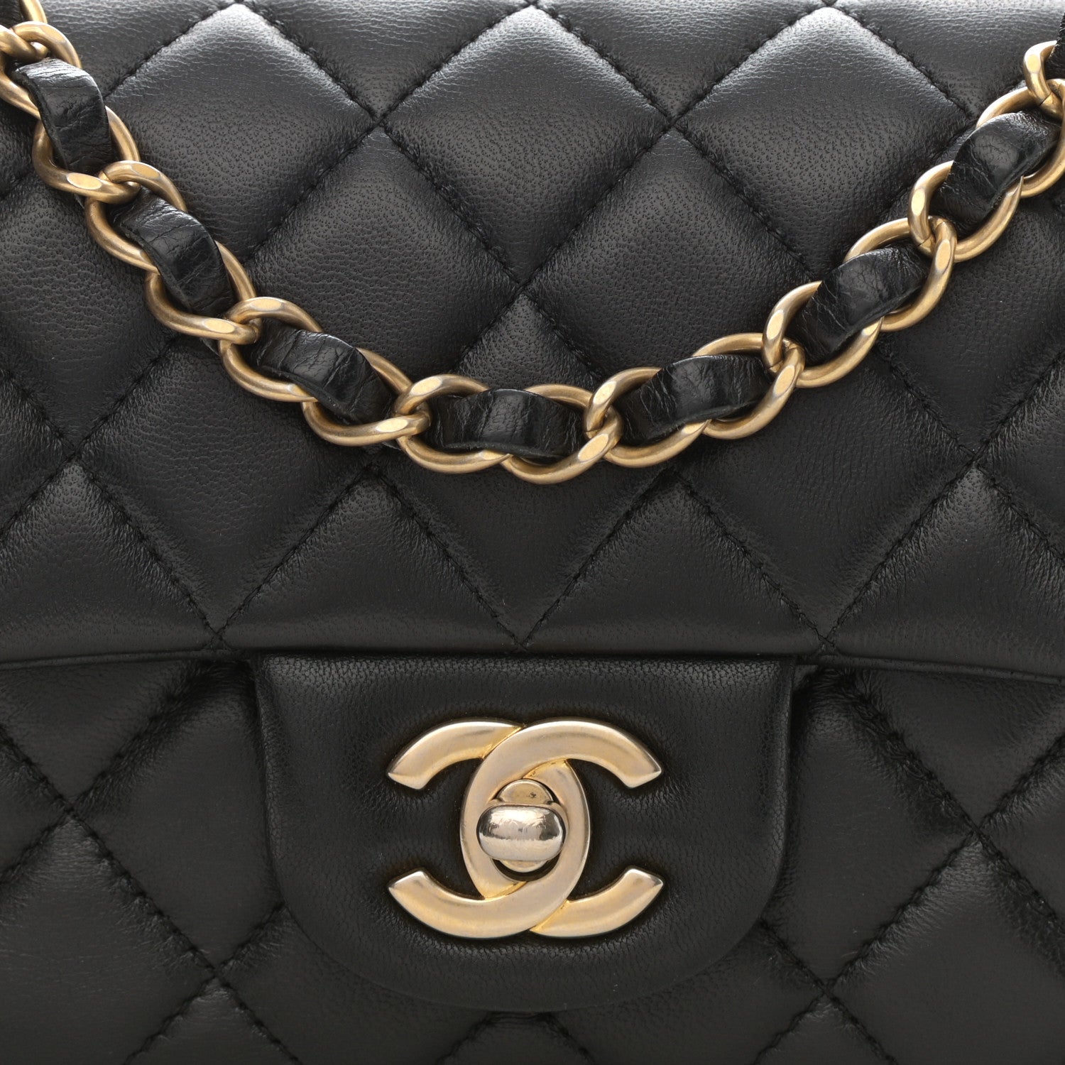 Chanel Lambskin Quilted Mini Rectangular Flap Black 8 of 8