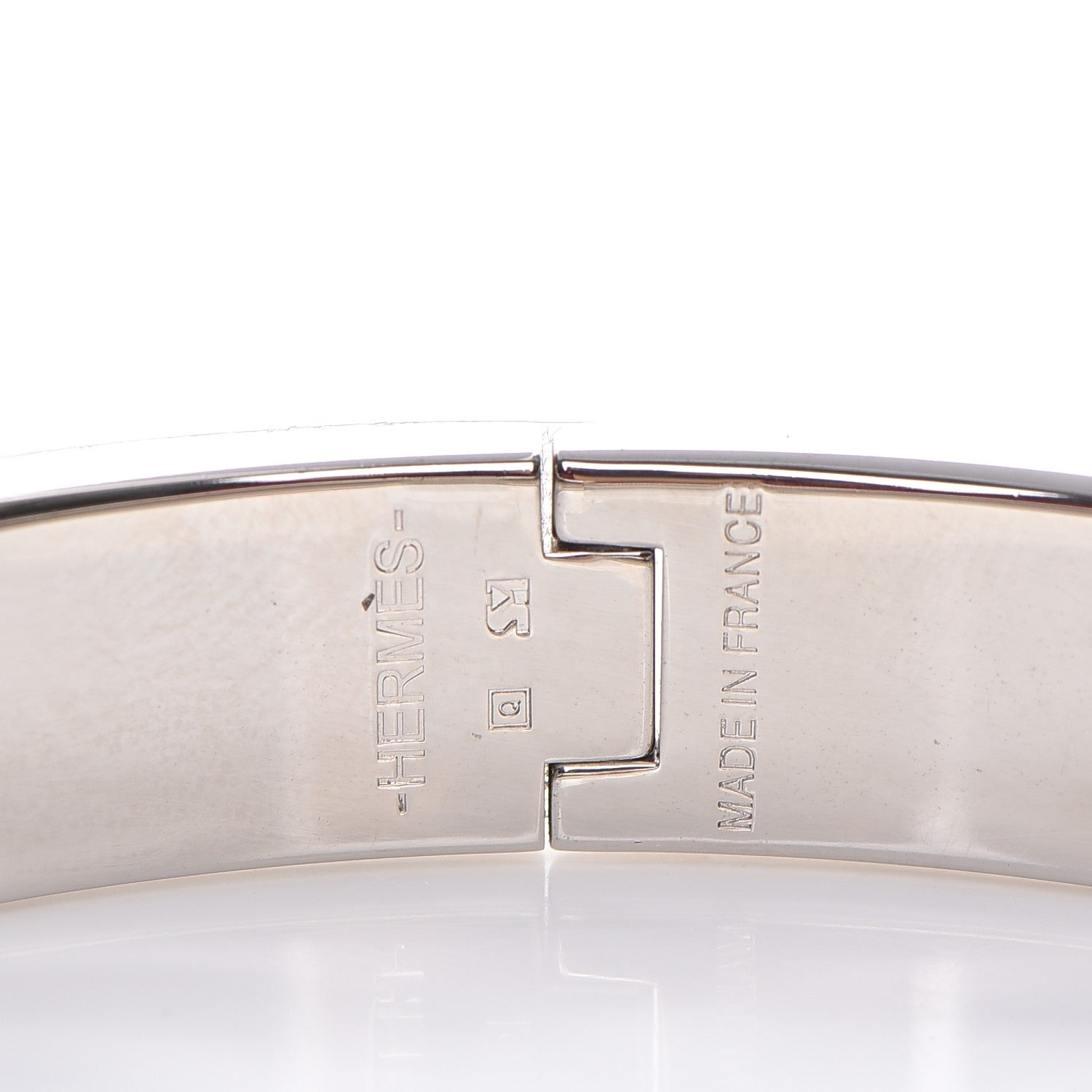 Hermes Enamel Narrow Clic Clac H Bracelet GM Rose Nacarat 4 of 5