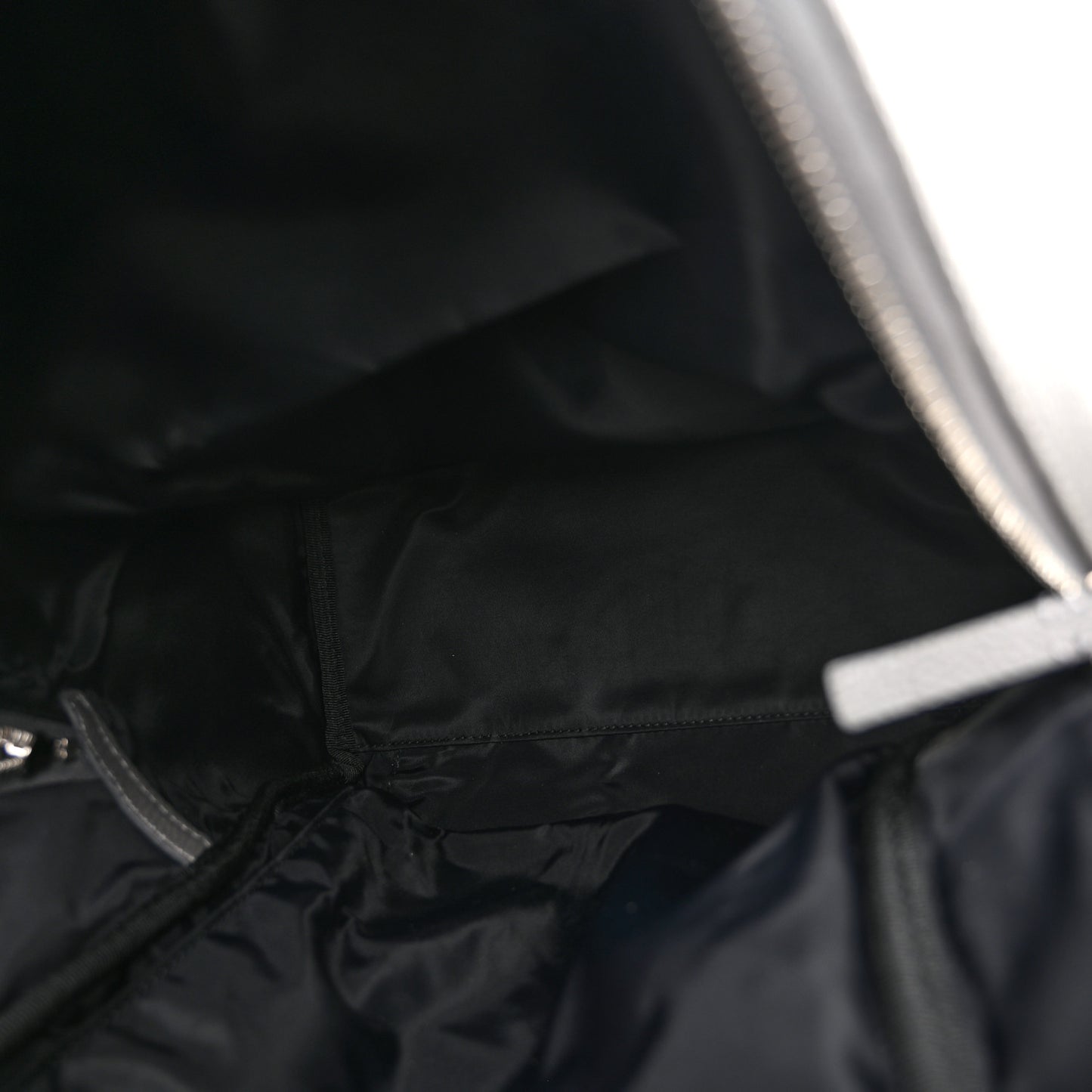 Calfskin Logo Embossed Backpack Charcoal Grey