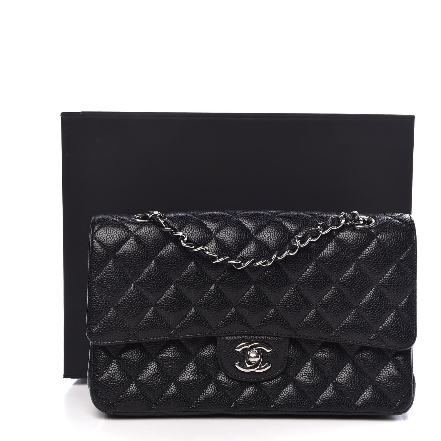 Chanel Caviar Quilted Medium Double Flap Black 8 of 8
