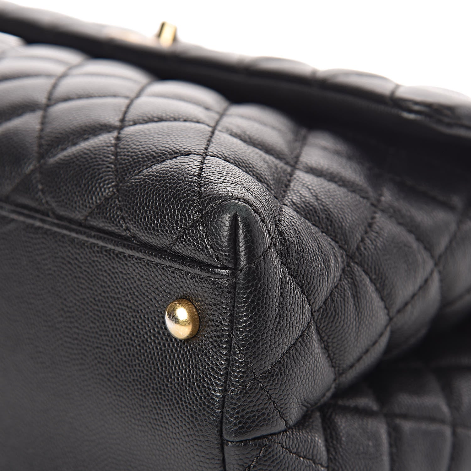 Chanel Caviar Lizard Quilted Medium Coco Handle Flap Black 9 of 11
