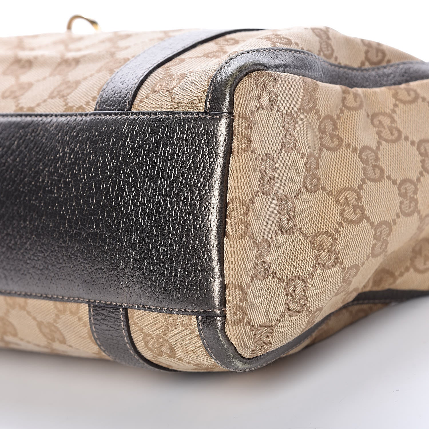 Gucci Monogram Small Abbey Boston Metallic Brown 11 of 19