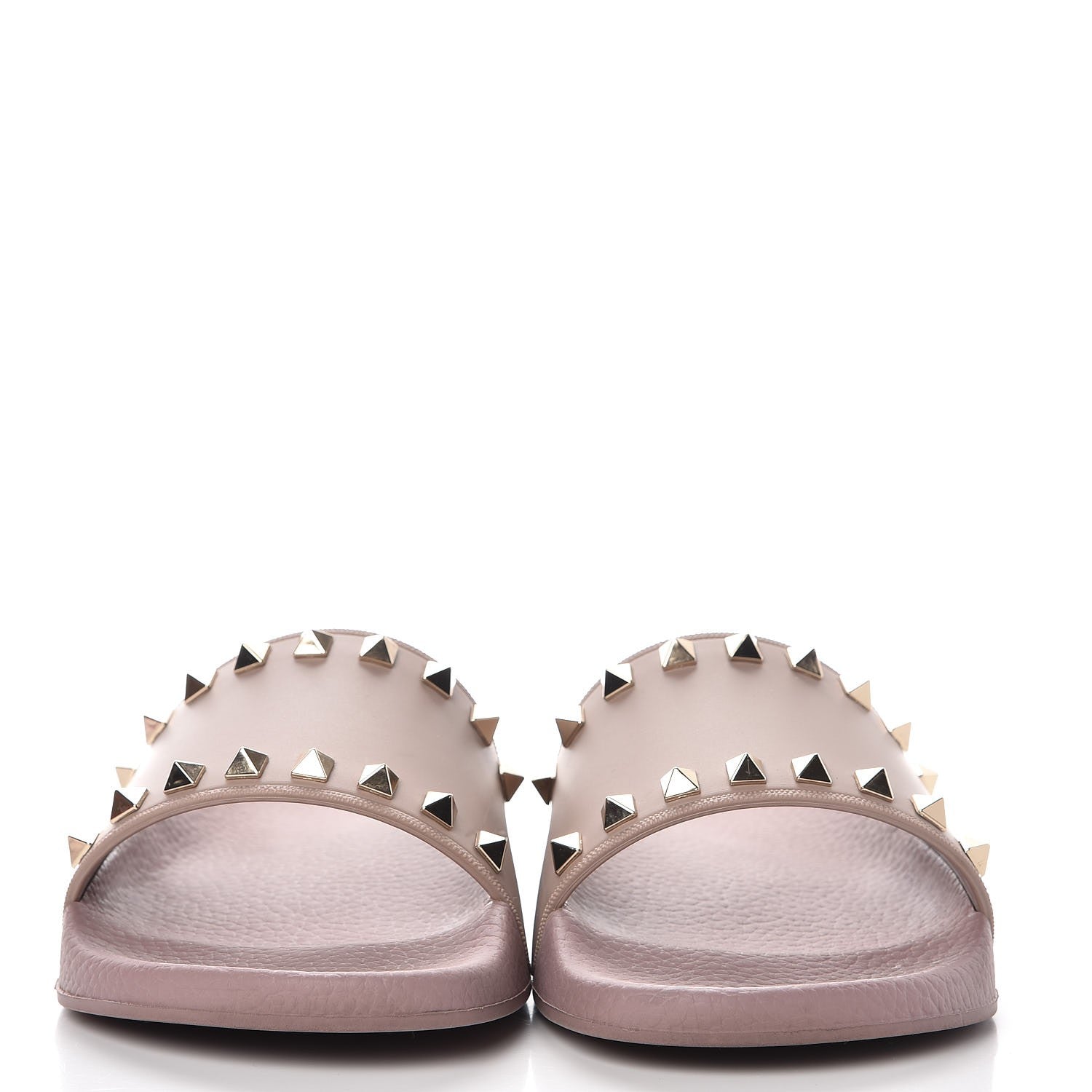 Valentino Garavani Rubber Rockstud Slide Sandals 38 Poudre 2 of 9
