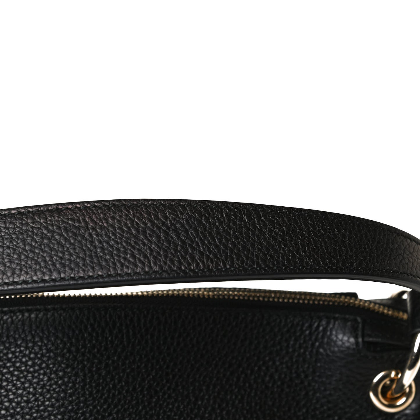 Pebbled Calfskin Large Soho Hobo Black