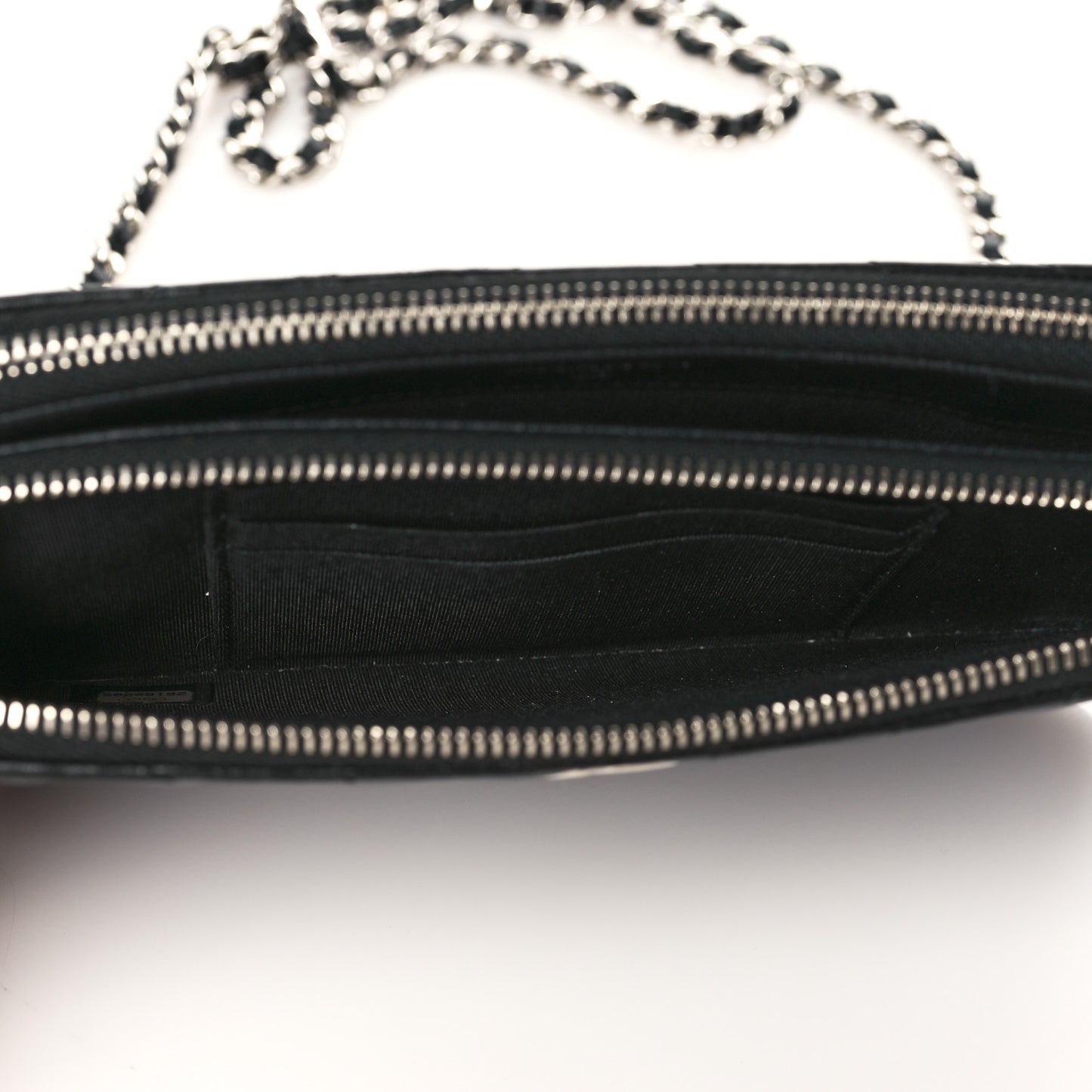 Lambskin Chevron Quilted Studded Clutch With Chain Black