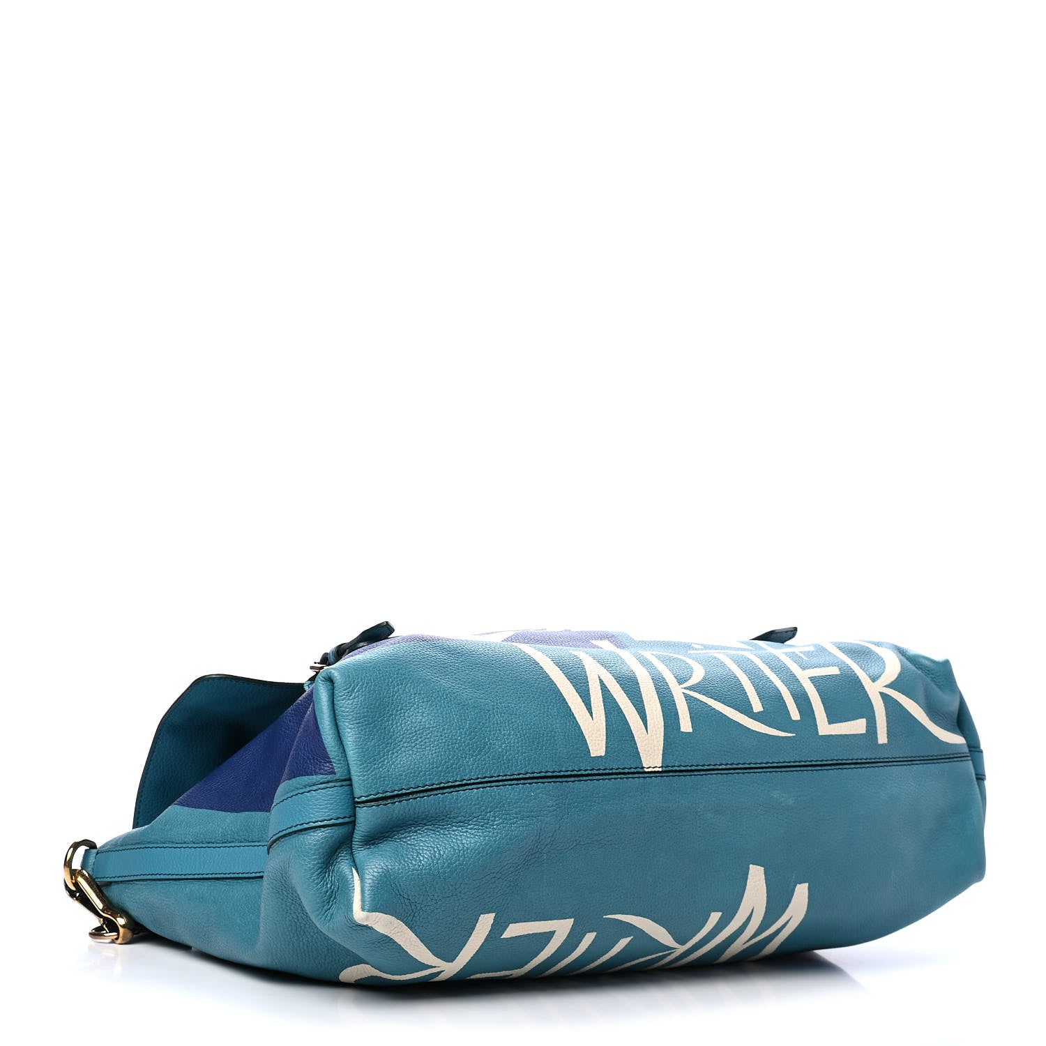 Burberry Calfskin Book Cover Print Every Day Satchel Blue 3 of 4