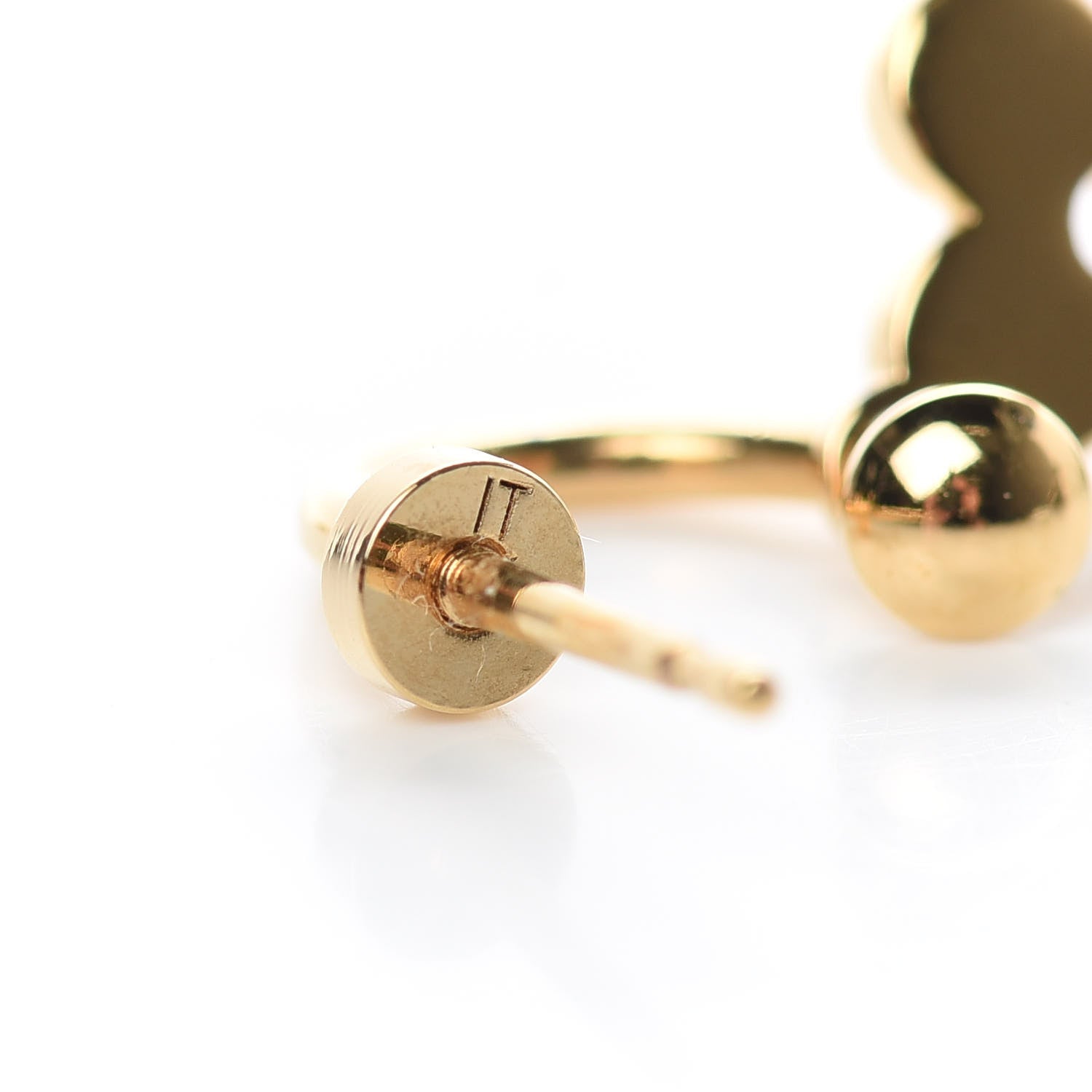 Louis Vuitton Brass Blooming Earrings Gold 4 of 5