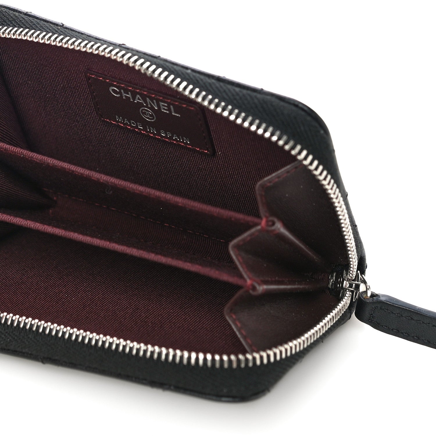 Chanel Lambskin Quilted Zip Coin Purse Black 5 of 11