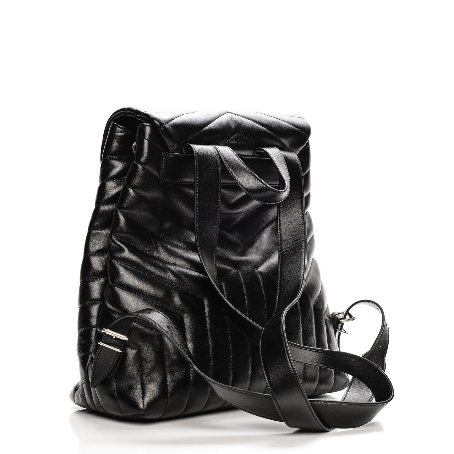 Calfskin Y Quilted Monogram Medium Loulou Backpack Black